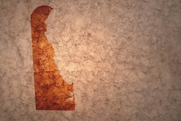 Mappa Dello Stato Del Delaware Vecchio Sfondo Antico Carta Crack — Foto Stock