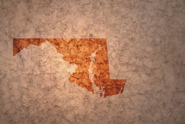 Карта Штату Меріленд Старовинному Старовинному Тріщинному Папері — стокове фото