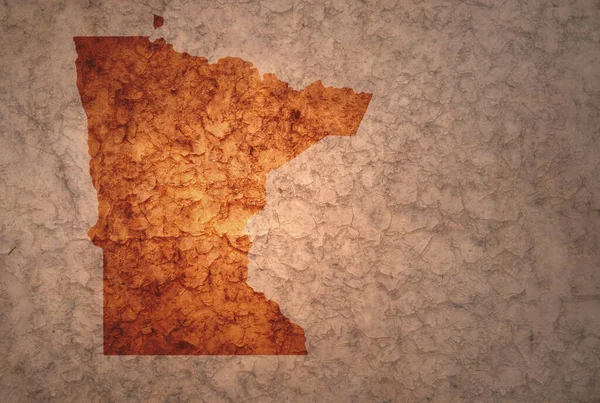 Карта Штату Міннесота Старовинному Старовинному Тріщинному Папері — стокове фото