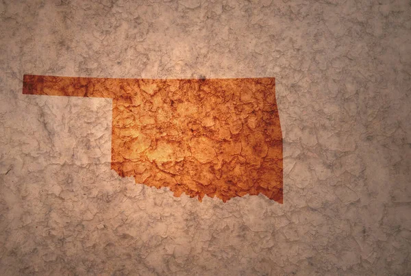 Карта Штату Ока Старовинному Старовинному Папері Тріщинами — стокове фото