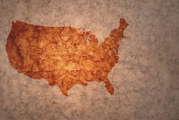 Mappa Degli Stati Uniti America Vecchio Sfondo Antico Carta Crack — Foto Stock