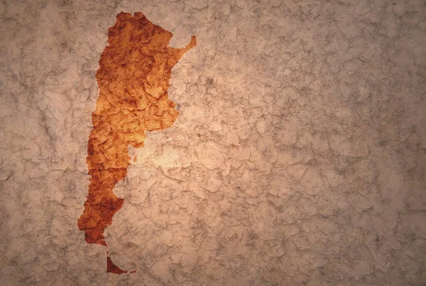 Kaart Van Argentinië Een Oude Vintage Crack Papier Achtergrond — Stockfoto
