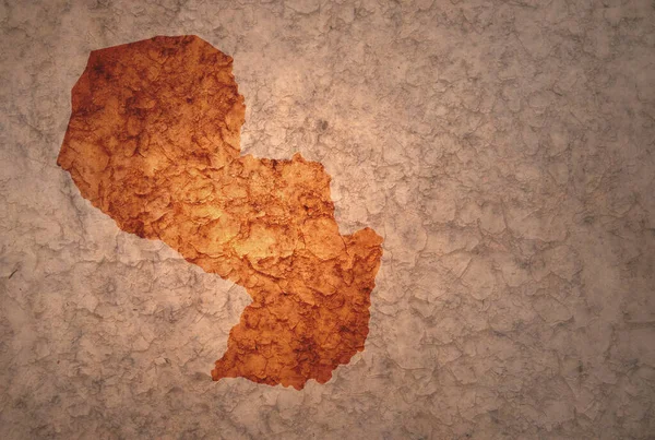 Карта Парагваю Старовинному Старовинному Тріщинному Папері — стокове фото