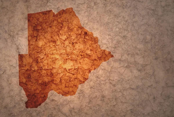 Карта Ботсвани Старовинному Старовинному Тріщинному Паперовому Фоні — стокове фото