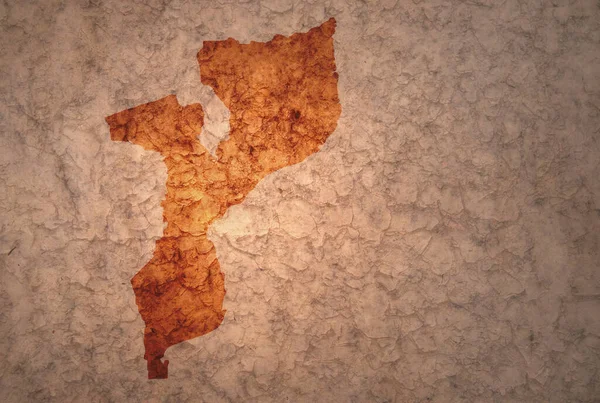 Карта Мозамбіку Старовинному Старовинному Тріщинному Папері — стокове фото
