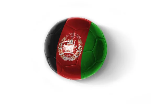 Bola Futebol Realista Com Bandeira Nacional Colorida Afeganistão Fundo Branco — Fotografia de Stock