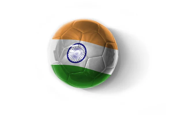 Bola Fútbol Realista Con Colorida Bandera Nacional India Fondo Blanco —  Fotos de Stock