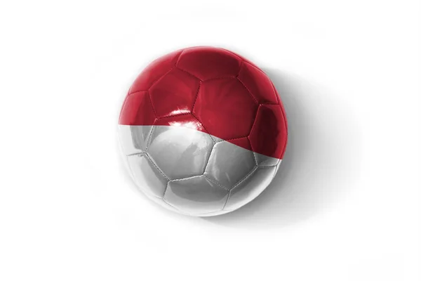 Реалистичный Футбольный Мяч Красочным Национальным Флагом Индонезии Белом Фоне Иллюстрация — стоковое фото
