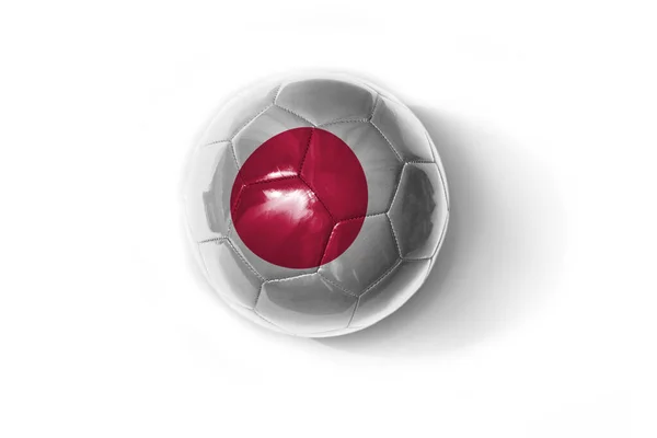 Реалистичный Футбольный Мяч Красочным Национальным Флагом Японии Белом Фоне Иллюстрация — стоковое фото