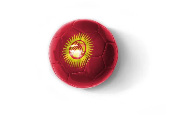Реалистичный Футбольный Мяч Красочным Национальным Флагом Кыргыстана Белом Фоне Иллюстрация — стоковое фото