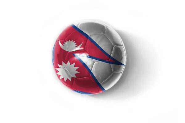 Реалистичный Футбольный Мяч Красочным Национальным Флагом Непала Белом Фоне Иллюстрация — стоковое фото