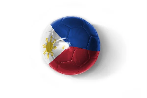 Bola Futebol Realista Com Bandeira Nacional Colorida Filipinas Fundo Branco — Fotografia de Stock