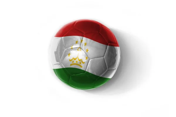 Realistischer Fußballball Mit Farbenfroher Nationalflagge Tadschikistans Auf Weißem Hintergrund Illustration — Stockfoto