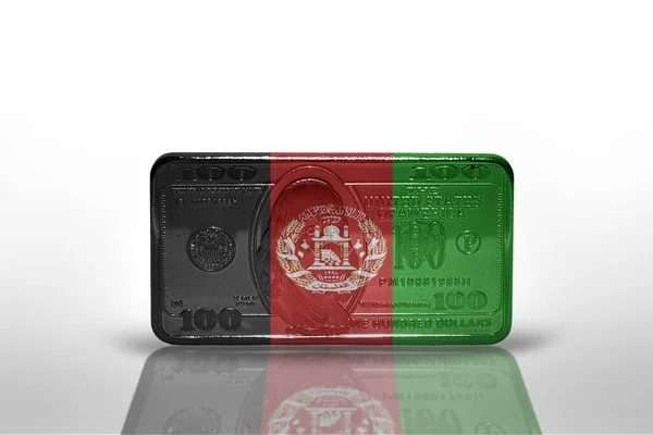 Beyaz Arka Planda Para Banknotunda Afgan Ulusal Bayrağı Illüstrasyon — Stok fotoğraf