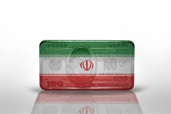 National Flag Iran Dollar Money Banknote White Background Illustration — Foto Stock