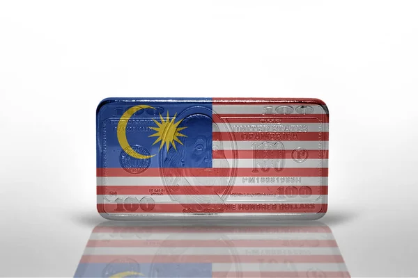 National Flag Malaysia Dollar Money Banknote White Background Illustration — Zdjęcie stockowe