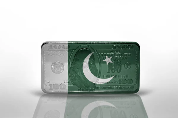 National Flag Pakistan Dollar Money Banknote White Background Illustration — Stockfoto