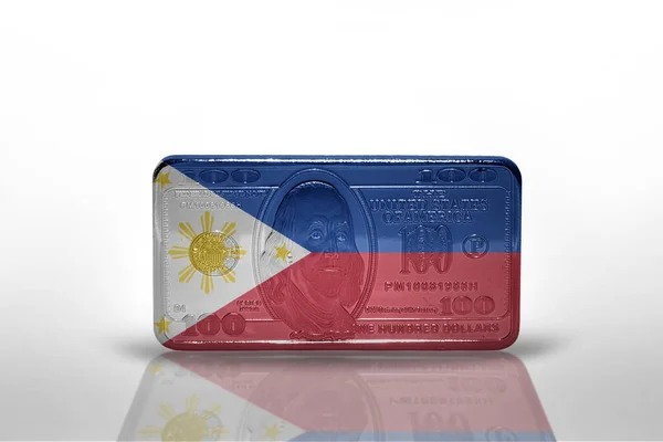 National Flag Philippines Dollar Money Banknote White Background Illustration — Fotografia de Stock