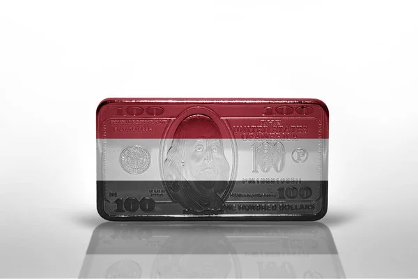 National Flag Yemen Dollar Money Banknote White Background Illustration — 图库照片