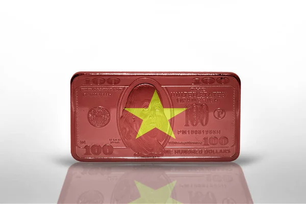 National Flag Vietnam Dollar Money Banknote White Background Illustration — ストック写真