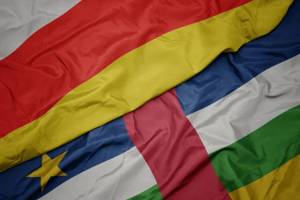 Waving Colorful Flag Central African Republic National Flag South Ossetia — Stock fotografie