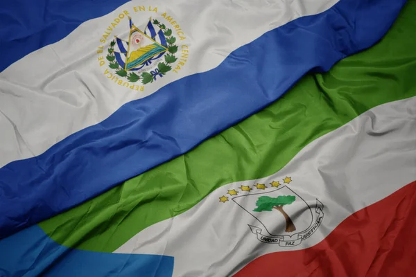 Waving Colorful Flag Equatorial Guinea National Flag Salvador Macro Illustration —  Fotos de Stock