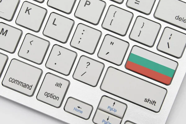 National Flag Bulgaria Keyboard Grey Background Concept — Stock Photo, Image