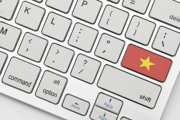 ベトナムの国旗がグレーの背景に書かれています コンセプト — ストック写真