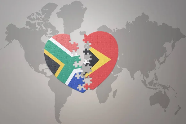 마음에는 아프리카의 국기와 시간의 지도등을 가지고 퍼즐을 십시오 콘셉트 — 스톡 사진