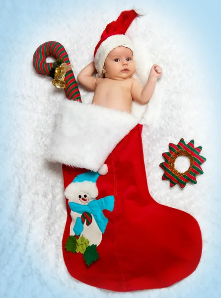 Little newborn St. Nicholas in New Year — Stock Photo, Image