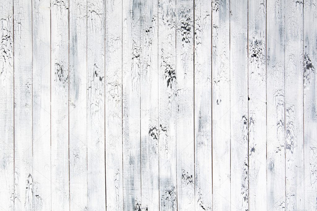 Background of old worn boards white.