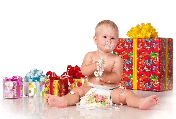 Födelsedag av en liten pojke. — Stockfoto
