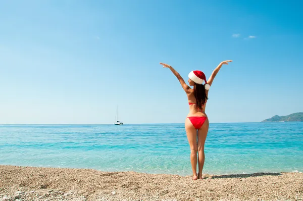 Merry Christmas and fries. New Year's Eve at the resort. — Stock Photo, Image