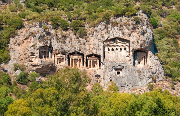 Ancient Lycian tombs - architecture in mountains of Turkey — Stock Photo, Image