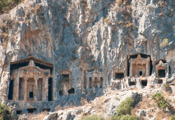 Ancient Lycian tombs - architecture in mountains of Turkey — Stock Photo, Image