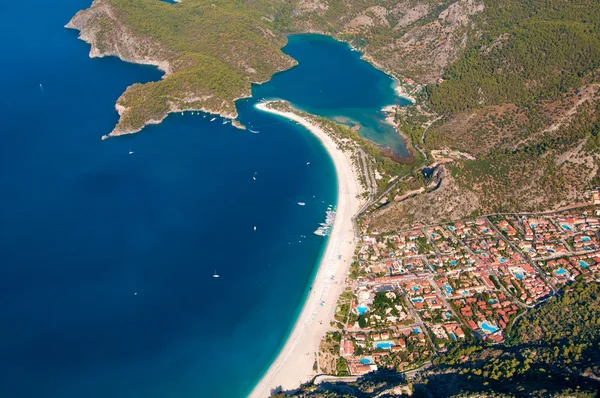 Oludeniz widok od spadochronu, fethiye, Turcja — Zdjęcie stockowe