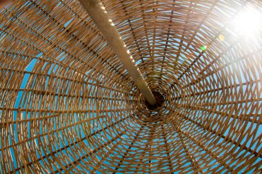 arka plan, hasır rattan şemsiye