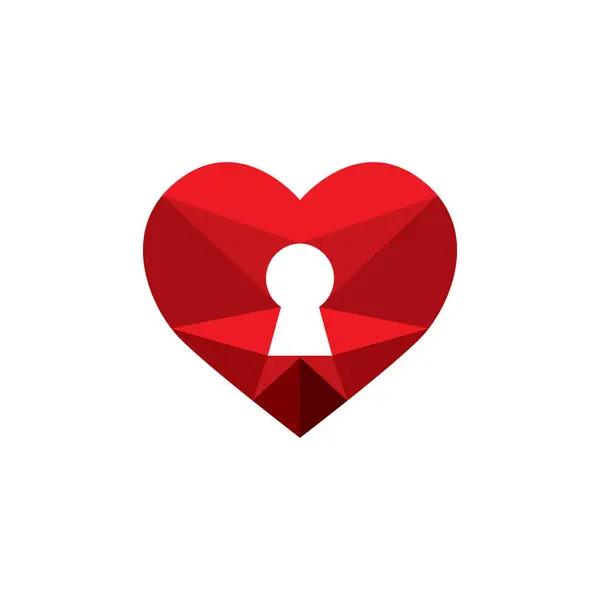 Open Hearth Vector Design Modern Sleutel Hart Logo — Stockvector
