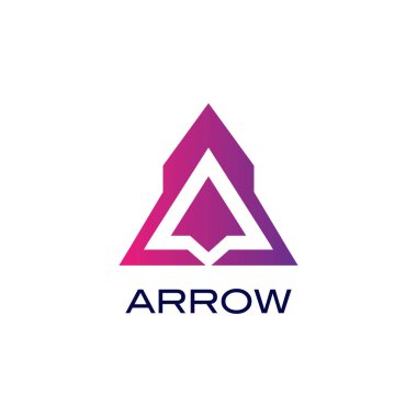 Ok Logosu Üçgeni Konsepti. Harf A basit tasarım