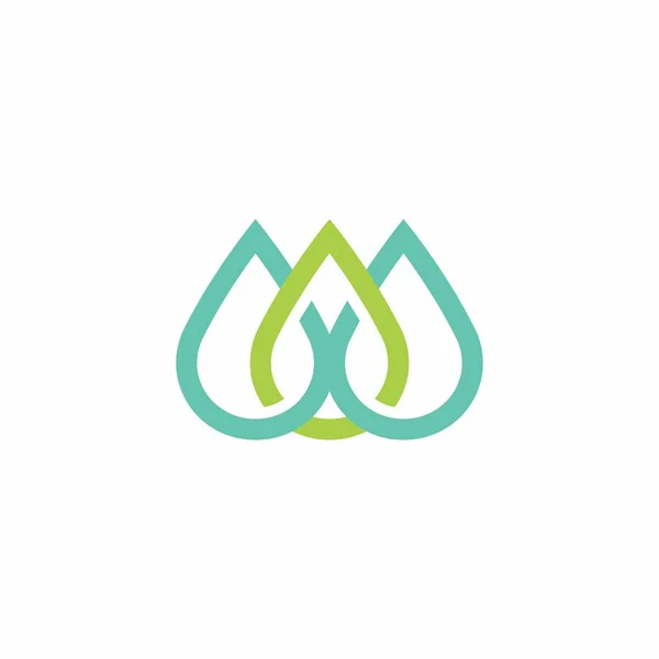 Üç Düşük Su Logosu Basit Tasarım, organik simge