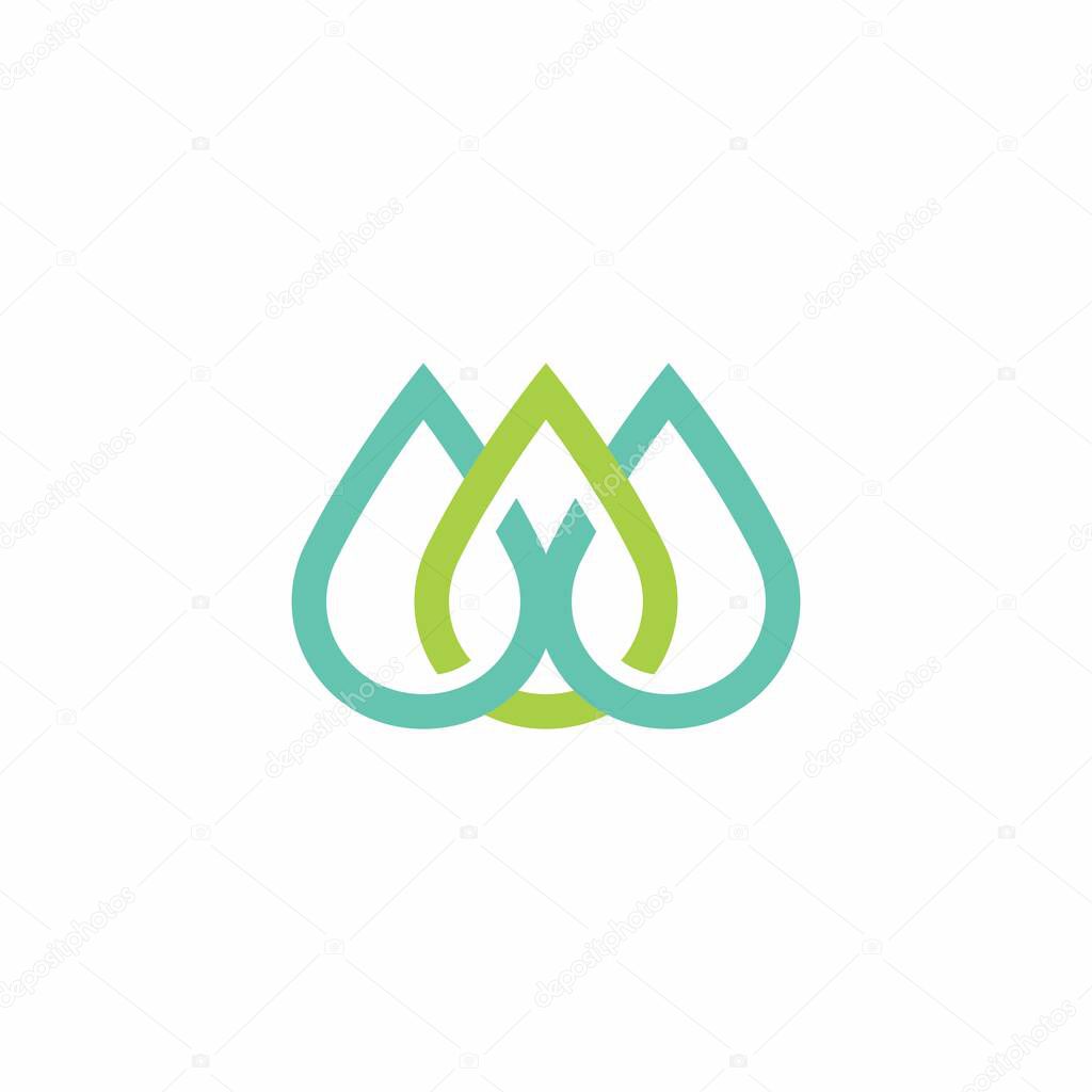 Three Drop Water Logo Simple Design, organic icon
