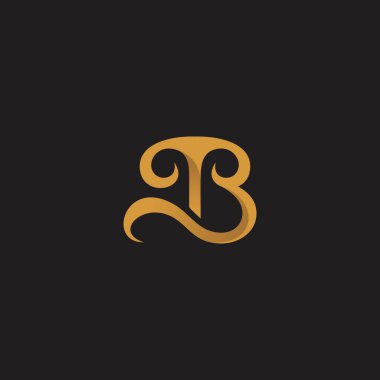 TB İlk Logo Tasarım Vektörü İllüstrasyonu