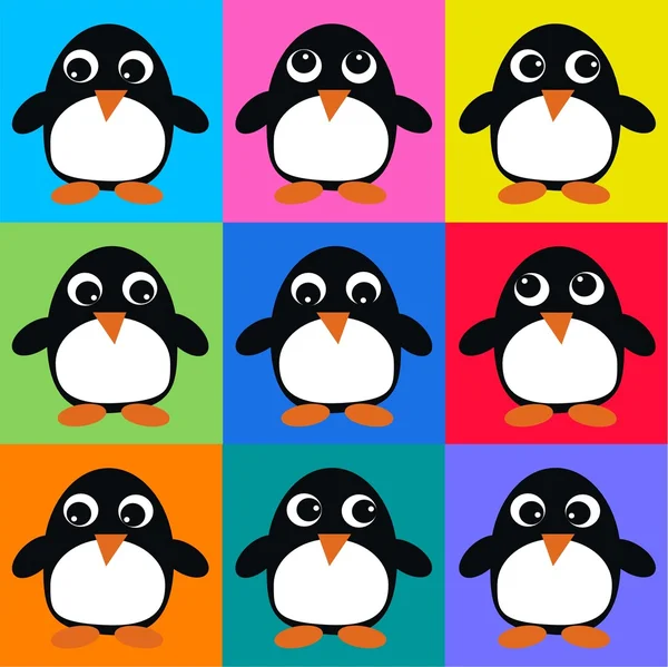 Naadloze pinguïn patroon achtergrond — Stockvector