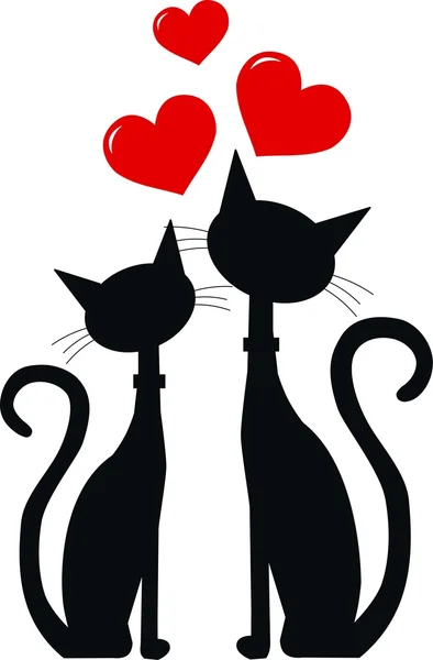 Deux chats amoureux — Image vectorielle