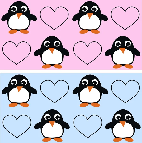 Fondo de patrón de pingüino sin costuras — Vector de stock