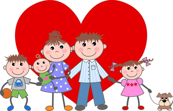 Valentine dia amor família — Vetor de Stock