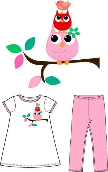 Pattern for childrens wear clothing — Stock Vector