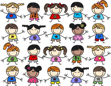 karışık etnik mutlu çocuk