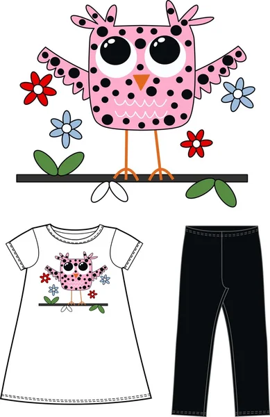 Pattern for children fashion industry — Stok Vektör