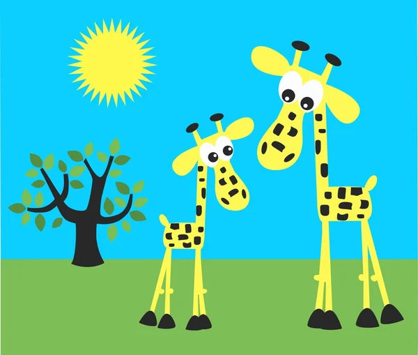 Dolci giraffe amore — Vettoriale Stock